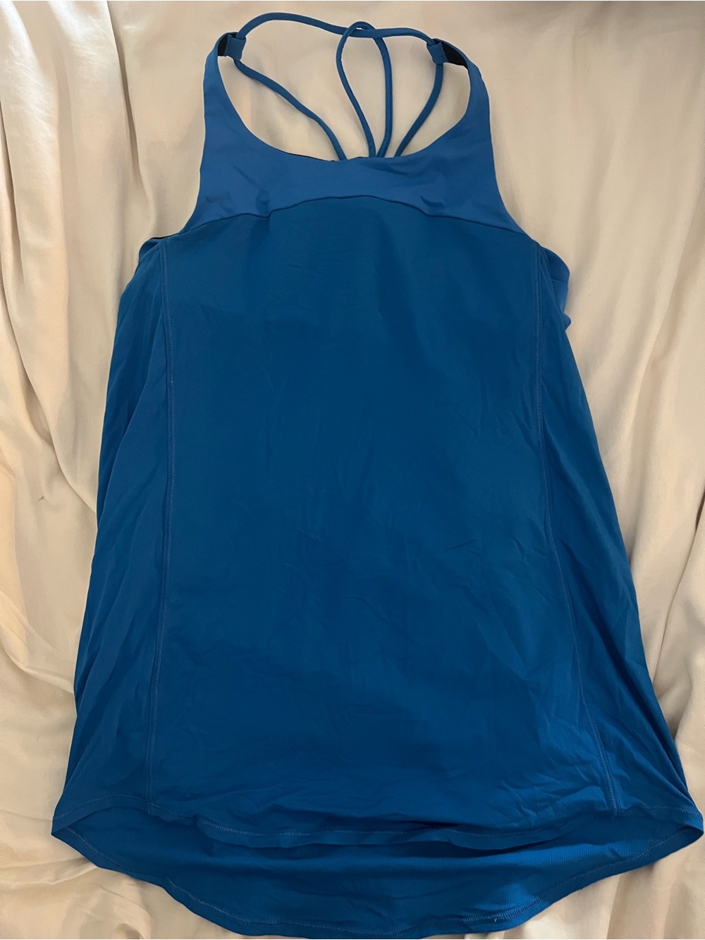 Lululemon Blue Strappy Tank Top with built in bra